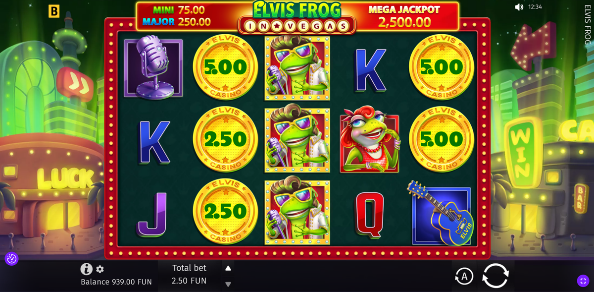 Elvis Frog in Vegas pokie by BGaming